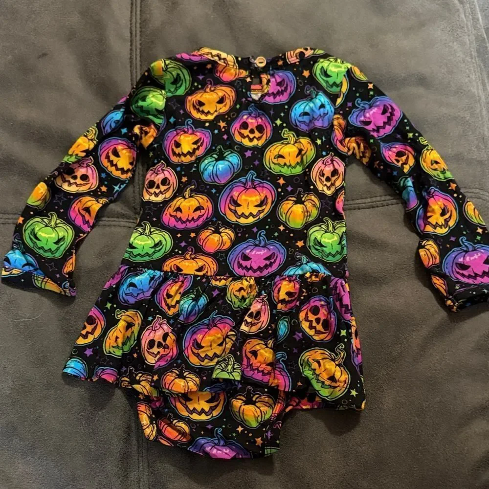 Colorful Pumpkin Print Kids Halloween Costume